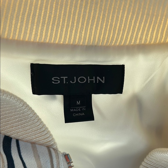 St. John vintage sporty zipper front abstract nautical cruise wear jacket M - Picture 6 of 10